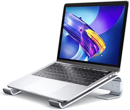 Soqool Laptop Ständer, Ergonomisch Laptop Halterung für Schreibtisch, Aluminium Notebook Ständer mit Belüftung, Kompatibel mit MacBook Air/Pro, Lenovo, Huawei, Acer, Dell, HP (10-17 Zoll)