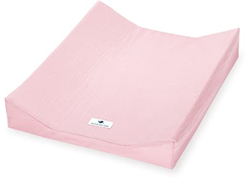 Wickeauflagenüberzug für 2-Keil-Mulde aus Musselin, Dusty rose, Made in Germany, OEKO-TEX Standard 100, Größe: 50/65 cm