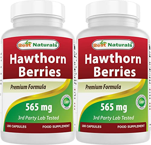 Best Naturals Hawthorn Berry 565 mg 180 Capsules (180 Count (Pack of 2))
