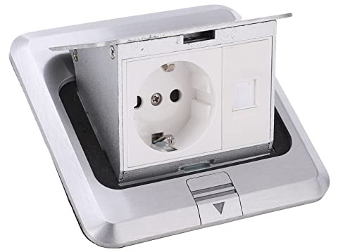 Bo te lectrique Argent e avec Prise de Sol Escamotable tanche IP67 Coffre Fort Int gr pour Bureau et Salles de R union
