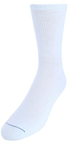 Dr. Scholl's Men's Diabetic & Circulatory Crew Work Socks (4 Pair Pack), White