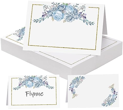 50pcs Tischkarten Hochzeit Deko Platzkarten Blanko 11 x 8,4 cm Tischdekoration Tischkärtchen zum Beschriften Tischreservierung Namenskarten Geburtstag Kommunion Taufe Feier