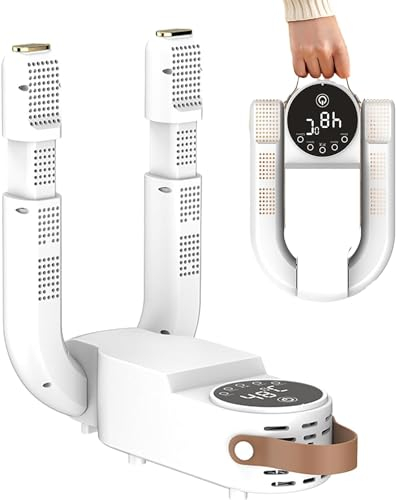 Yangers Electric Shoe Dryer Boot Dryer, Foldable Shoe Warmers Boot Warmers, Portable Hat Sock Dryer Glove and Shoe Heater Footwear Deodorizer with Timer and Sterilization for Home