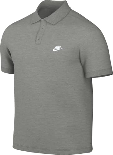 Nike Men's Shirt M NK Club SS Polo Pique, DK Grey Heather/White, FN3894-063, M