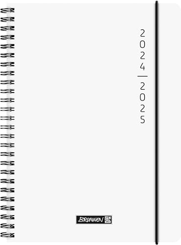 BRUNNEN Schülerkalender (2024/2025) „Plain White“, 2 Seiten = 1 Woche, A5, 208 Seiten, weiß