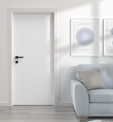 Adesivi per Porte Interne 90 x 210 Bianco Adesivo Porta Legno 3D Pellicola Adesiva Carta da Parati Soggiorno Bagno Autoadesivo Porta Murale Decorazione M4769