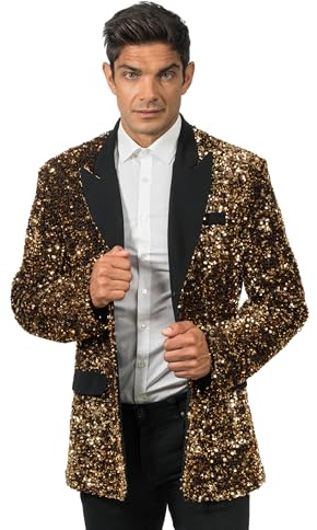 Chaks - veste à paillettes pour le festival, carnaval, Nouvel An, veste à paillettes pour le costume Showman