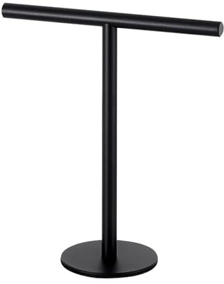 Toallero de pie – Cuerpo de acero inoxidable, soporte en T | Barra de toalla independiente con base robusta para la estabilidad, soporte de toalla compacto para fregaderos