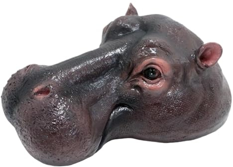 Generico Galleggiante Testa D'Ippopotamo Testa Ippopotamo Galleggiante Resina 18x11cm Decorazione Realistica Stagno Laghetto Giardino Impermeabile AntiUV Colori Vivaci Durevoli