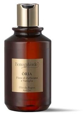Bottega Verde - Òria, Bagnodoccia in Olio Arricchito con Oli Vegetali, 250 ml, Detergente Liquido Adatto a Tutti i Tipi di Pelle, Fiore di Zafferano e Vaniglia, Formula Vegana