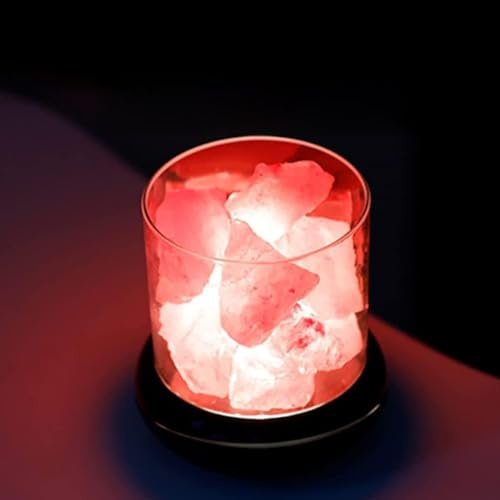 Hidyliu Saltkristalllampa Nattljus USB Diffuser med Färgglada Varma Ljus för Yoga Sovrum Kontor Aromaterapi (Färgrik #16)