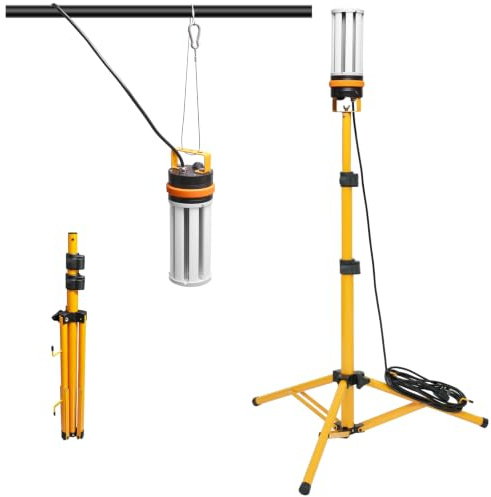 Choen 240V Led Tripod Work Site Light 6500lm,Portable Task Light 360° | Panoramic No Shadow No Glare & Portable Work Light for Building Contractors,Decoration,Painting/Plaster,Carpenter and Garden