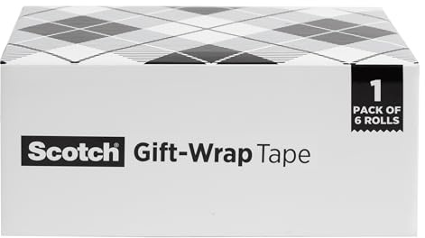 Scotch Gift Wrap Tape, 6 Rolls, The Go-To Tape for the Holidays, 3/4 x 650 Inches, Dispensered (615-GW)