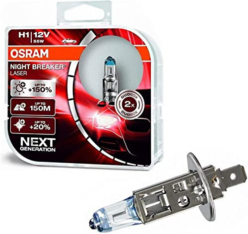 2x H1 55W 12V Night Breaker Laser Next Generation 64150NL-HCB hell Weiß Ersatz Scheinwerfer Halogen Auto Lampe - E-geprüft
