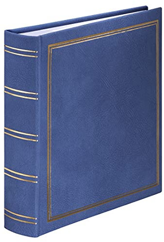 Hama Einsteckalbum London (klassisches Fotoalbum für 200 Bilder im Format 10x15 cm, Fotobuch zum Einstecken, Album aus Kunstleder) blau