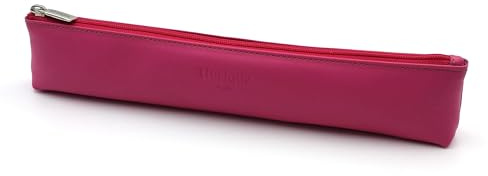 franartPiel - Funda para abanico de 23cm con cierre de cremallera - Estuche de cuero para proteger tu ventilador - Hecho a mano en Piel Ubrique (Rosa)