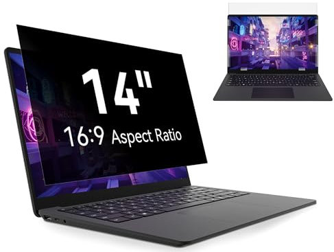 14 Pollici Filtro Privacy per Schermo Laptop Compatibile con HP/Dell/Acer/Lenovo/Thinkpad/Samsung/ASUS/Sony, Aspetto 16:9 Rimovibile Anti-Luce Blu Premium Protector