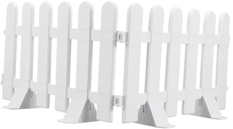 Ipetboom 2 Pièces Clôture en Plastique Blanc pour Décor De Cour et Jardin - Palissade Bordure Blanche pour Pelouse et Fleurs