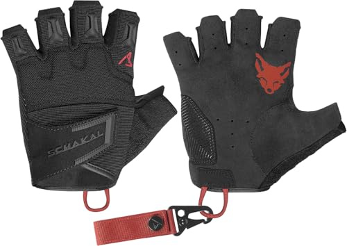 ACE Schakal Fingerlösa handskar - Taktiska handskar utan fingrar - för paintball och skyttesport - Svart/Röd - XL