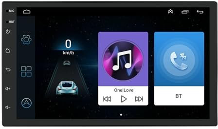 JINFOLI Quad Core 2G+32G Android 10 1 DIN 7 pollici Autoradio Stereo Radio Lettore multimediale WiFi CarPlay Navigazione GPS RDS Microfono gratuito Impianto audio stereo per auto(2G 32G)