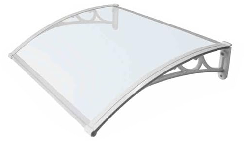 HARELA Auvent De Porte D'entrée Auvent De Véranda Protection Contre La Neige Et Le Vent, Toit Marquise en Polycarbonate, Marquise De Porte Et Fenêtres(Transparent,100x120cm/39x47in)