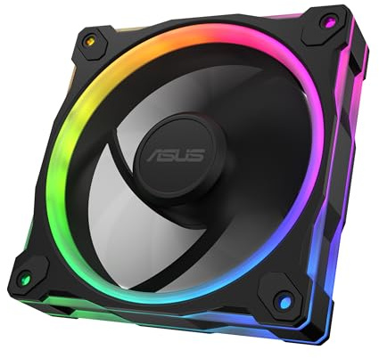 ASUS PRIME MR120 ARGB REVERSE (Noir) – Ventilateurs de boîtier (120mm PWM, 20 ARGB LED, vitesse du ventilateur de 1600 tr/min, débit d'air de 58 CFM, cadre de 28 mm d'épaisseur, Aura Sy RGB)