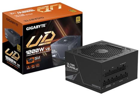 GIGABYTE UD1000GM PG5 V2 Fuente de Alimentación – PCIe Gen 5.1, 80 Plus Gold, Diseño Completamente Modular, Ventilador de 120 mm, Compatible con ATX 3.1, Enchufe EU