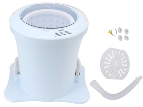 Mini Bärbar Dehydrator Högkapacitet Elektricitet Fri Hand Dragsko Dehydrator Ultrasnabb 2500RPM Centrifugal Spin Tork för sovsal resor (Blå)