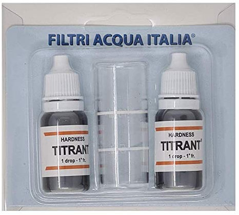 FILTRIAITALIA Titrant Vatten Hårdhet Analys Kit (franska grader) för att mäta Kalksten Set 2 stycken