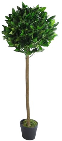 Leaf Design UK konstgjord bukt Laurel figurklippt kulträd, grön, 120 cm (4 fot)