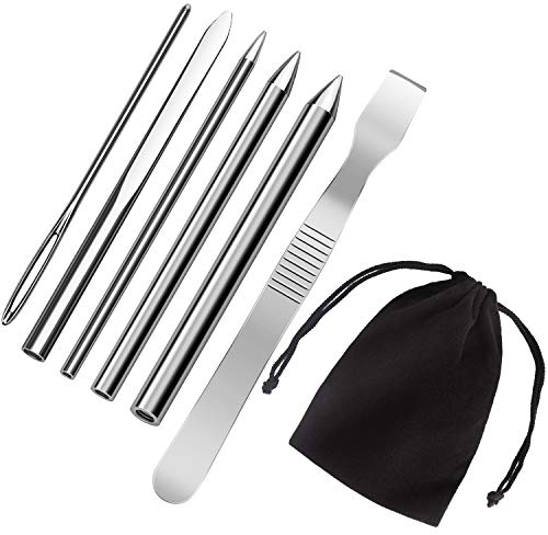 AIEX 6stk Edelstahl Paracord Nadel FID Set Paracord Schnürstich Nadel mit Glättwerkzeug für DIY Bastelbedarf
