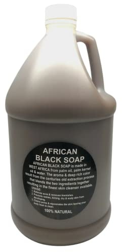 Liquid African Black Soap 1 Gallon - 100% Pure Natural Organic From Ghana | Body Wash, Face Cleanser, Hair Shampoo & Hand Soap Bulk