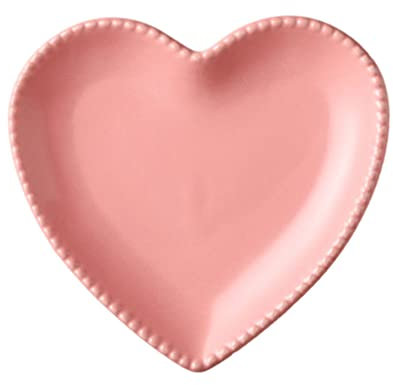YARNOW Heart Shaped Ceramic Plate 7 Inch Porcelain Fruit Serving Tray Snack Dish Microwave Dishwasher Safe Stylish Home Table Decor