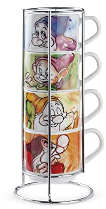 Egan Set di 4 tazzine da caffè di Disney della Collezione 7 Nani. Oggetto Realizzato in Porcellana di Colore Multicolor. La referenza è: 133002