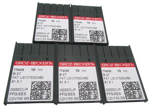GROZ-BECKERT Needle in CKPSMS Clear Plastic box-50PCS B27 Groz Beckert Gebedur Titanium Industrial Overlock Sewing Needles (Needle Size:12/80 FFG)