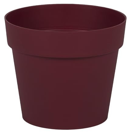 EDA - Pot de Fleur Rond Toscane Ø 14 cm - Volume 1,1 L - Ø 13,5 cm x H.11,7 cm - Rouge Bourgogne