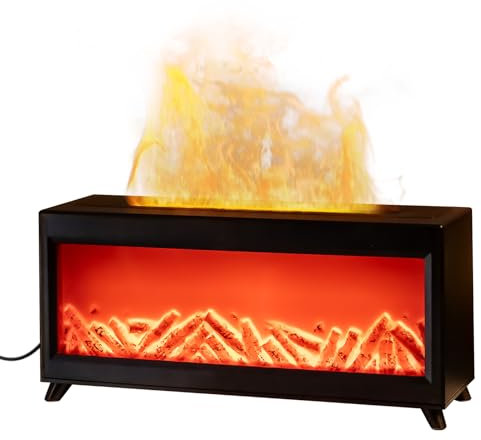 Ankrs Aromas Difusor con Efecto de Llama, Difusor Aceites Esenciales 220ML, 3 en 1 Humidificador de Fuego con 4 Temporizador, Apagado Automático, Aromaterapia, para HabitacióN Oficina (Negro)