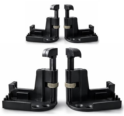 IDEAGENESIS Set di fermi per zanzariera avvolgibili, colore nero, blocco regolabile, con dado di ricambio, fissaggio resistente, fermaporta di ricambio, compatibile con chiavistello sicuro, 53 x 25 x