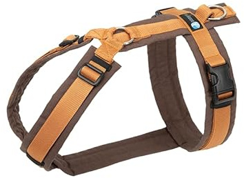 Anny-X Brustgeschirr Fun | Farbe Braun-Bernstein | Hundegeschirr in Größe M kurz (Brustumfang 62-74 cm) (Braun-Bernstein, M kurz)