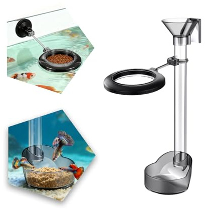 Aquarium Shrimp Feeder Tube Kit,Fish Feeding Dish Set with Feeding Ring,Cleaning Brush for Fish Tank