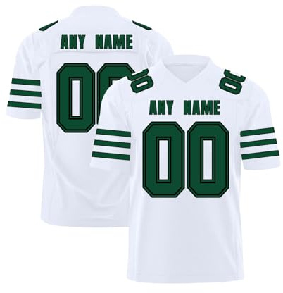 Personalised American Football Jersey Shirt for Children Adults Boys Girls Men Women, Custom Short Sleeve Sports Jerseys Practice Jersey Rugby Uniform with Name Number Team