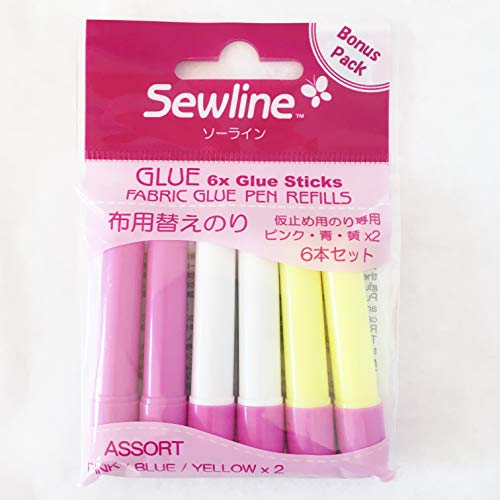 Sewline Fabric Glue, Refill 6 Pack, EPP, no pins, Dries Clear, Sewing & Paper Piecing