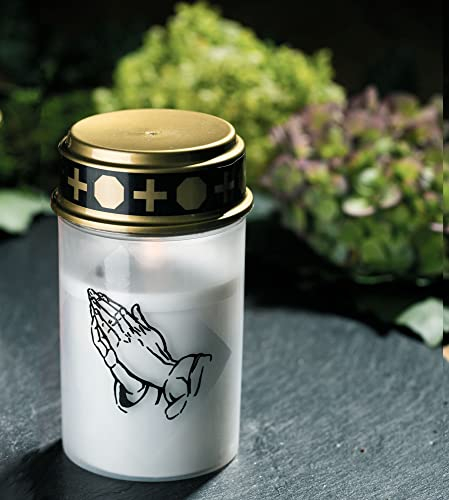 Novaliv Luz LED Blanca para Tumbas Con Efecto Parpadeante y Batería - Vela Conmemorativa para Cementerio, Luz Eterna de Luto