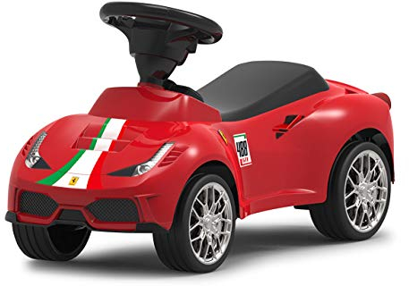 JAMARA 460604 - Rutscher Ferrari 488 GTE - Hupe am Lenkrad, originalgetreue Optik, Kippschutz, Kunstledersitz, rot