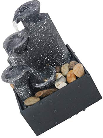 EXCEART 1 Pc Adornos Interior Fuente Artificial Pequeña Fuente De Plástico Decoración del Hogar Decoración Led Fuente De Agua De Piso Mini Oficina Cubierta El Plastico Familiar