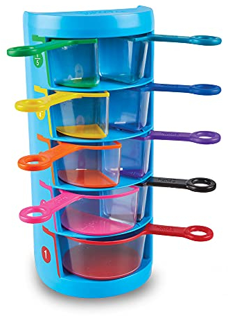 Learning Resources Rainbow Fraction Messbecher Satz von 9 Fraktionen Manipulative, Kinder Messbecher, Backen liefert für Kinder, für Kinder Küche, Schulbedarf