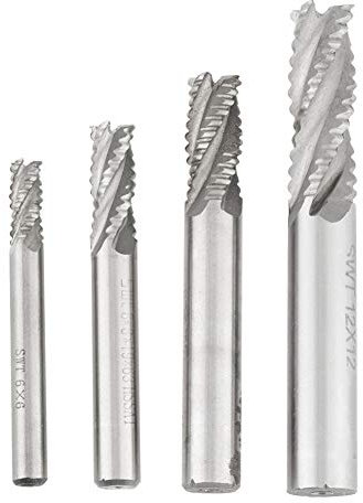 cnc Fresa brocas para cnc Cortador de fresado Fresa HSS Fresa Desbaste Fresas Espiral 4 piezas 4 flautas HSS Fresa de extremo de desbaste CNC Fresadora de brocas M6/M8/M10/M12
