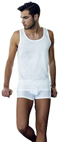 Nottingham 6 Pezzi Canottiera Uomo Spalla Larga VL6100B-VL6100X in Cotone Jersey (Bianco, 6/XL)