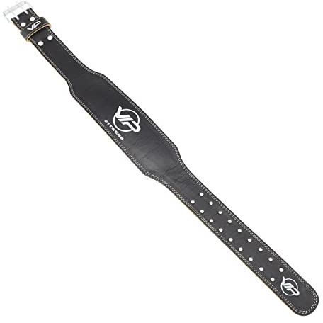ViP Auḷum Premium läder 10 cm tyngdlyftningsbälte justerbart med vadderat ländryggsryggstöd bodybuilding funktionell träning styrketräning marklyft träning knäböj träning, stor