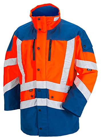 HAIX GORE-TEX HiVis Jacke CAVAZZO EBX Warnorange/royal: Rundum sicher! Mit der HiVis-Jacke CAVAZZO wirst Du nicht nur gesehen - Du fällst auf.. XXL